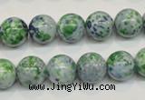 CRF46 15.5 inches 12mm round dyed rain flower stone beads wholesale