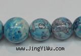CRF65 15.5 inches multi sizes round dyed rain flower stone beads