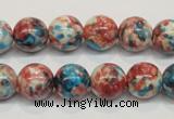 CRF73 15.5 inches 10mm round dyed rain flower stone beads wholesale