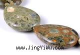 CRH04 flat teardrop natural rhyolite different sizes beads