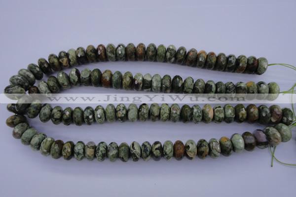 CRH119 15.5 inches 7*14mm faceted rondelle rhyolite gemstone beads