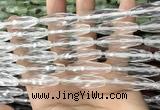 CRI144 15.5 inches 10*30mm faceted rice white crystal beads