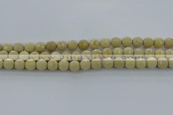 CRI213 15.5 inches 10mm faceted round riverstone beads wholesale
