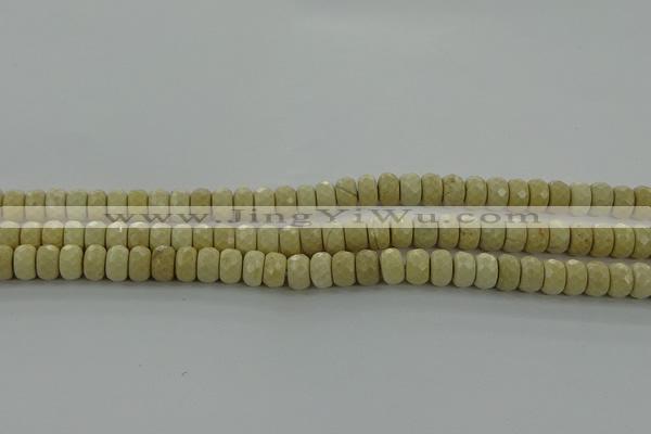 CRI221 15.5 inches 5*8mm faceted rondelle riverstone beads