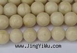 CRJ601 15.5 inches 6mm round white fossil jasper beads wholesale