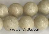 CRJ622 15.5 inches 8mm round white fossil jasper beads wholesale