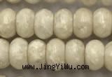 CRJ632 15.5 inches 4*6mm rondelle white fossil jasper beads wholeasle