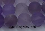 CRO1015 15.5 inches 14mm round matte amethyst gemstone beads