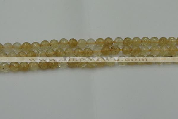 CRO1031 15.5 inches 6mm faceted round yellow watermelon quartz beads