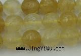 CRO1033 15.5 inches 10mm faceted round yellow watermelon quartz beads