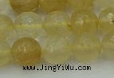 CRO1034 15.5 inches 12mm faceted round yellow watermelon quartz beads