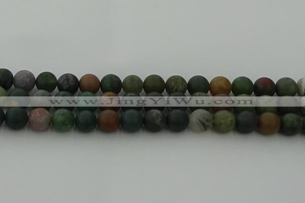 CRO1084 15.5 inches 12mm round matte Indian agate beads wholesale