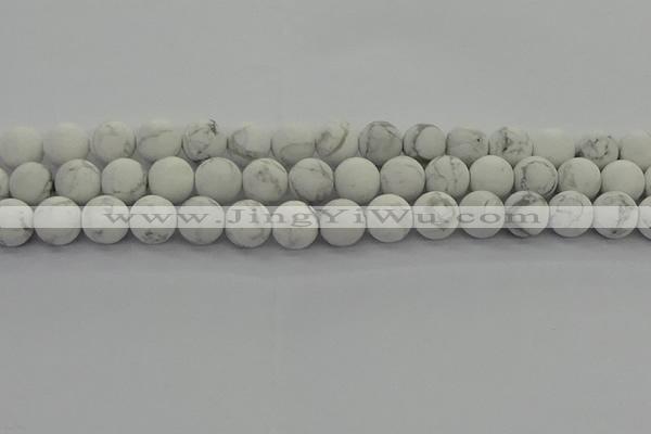 CRO1144 15.5 inches 12mm round matte white howlite beads
