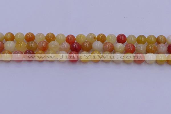 CRO1163 15.5 inches 10mm round golden silk jade beads wholesale