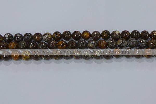 CRO1173 15.5 inches 10mm round fire lace opal gemstone beads