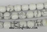 CRO132 15.5 inches 8mm round white howlite turquoise beads wholesale