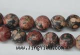 CRO180 15.5 inches 10mm round red leopard skin jasper beads wholesale
