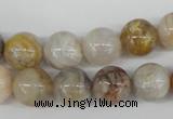 CRO316 15.5 inches 12mm round bamboo leaf agate beads wholesale
