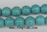 CRO365 15.5 inches 12mm round synthetic turquoise beads wholesale
