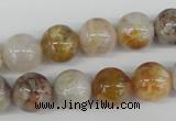 CRO384 15.5 inches 14mm round bamboo leaf agate beads wholesale