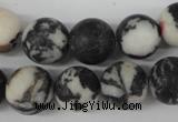 CRO386 15.5 inches 14mm round black & white jasper beads wholesale