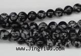 CRO39 15.5 inches 6mm round snowflake obsidian beads wholesale