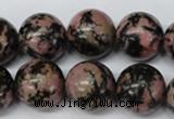CRO452 15.5 inches 16mm round rhodonite gemstone beads wholesale