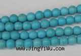 CRO47 15.5 inches 6mm round synthetic turquoise beads wholesale