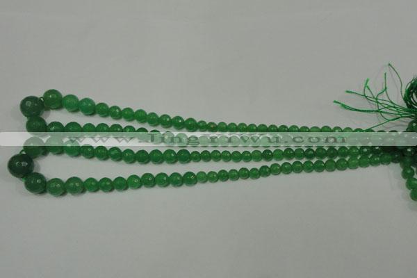 CRO717 15.5 inches 6mm – 14mm faceted round candy jade beads