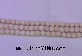 CRO791 15.5 inches 6mm round matte rice white fossil beads