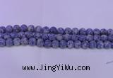 CRO851 15.5 inches 6mm round matte blue spot beads