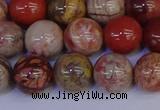 CRO874 15.5 inches 12mm round red porcelain beads wholesale