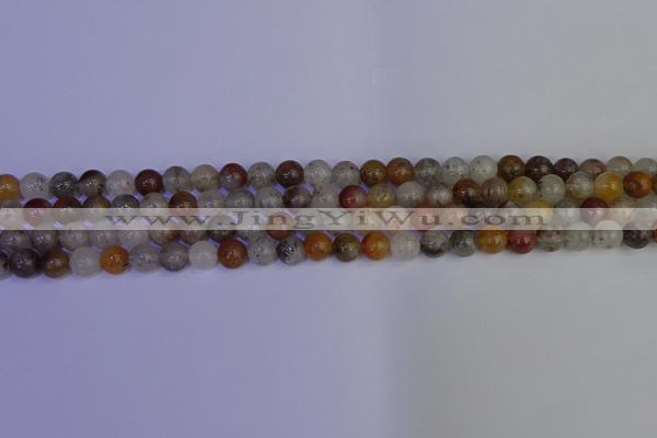 CRO891 15.5 inches 6mm round mixed lodalite quartz beads wholesale