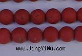 CRO942 15.5 inches 8mm round matte red jasper beads wholesale