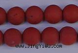 CRO944 15.5 inches 12mm round matte red jasper beads wholesale
