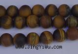 CRO961 15.5 inches 6mm round matte yellow tiger eye beads wholesale