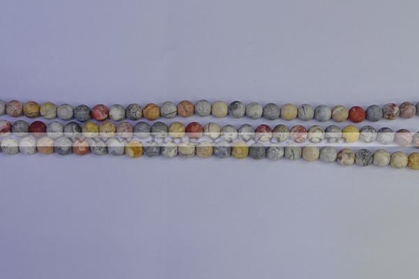 CRO991 15.5 inches 6mm round matte sky eye stone beads wholesale