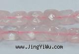 CRQ100 15.5 inches 10*10mm faceted square natural rose quartz beads
