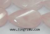 CRQ103 15.5 inches 30*40mm twisted teardrop natural rose quartz beads