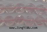 CRQ136 15.5 inches 8mm faceted coin natural rose quartz beads