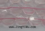 CRQ138 15.5 inches 12mm faceted coin natural rose quartz beads