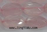 CRQ149 15.5 inches 15*20mm faceted oval natural rose quartz beads