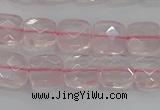 CRQ153 15.5 inches 8mm faceted square natural rose quartz beads