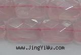CRQ166 15.5 inches 13*18mm faceted rectangle natural rose quartz beads