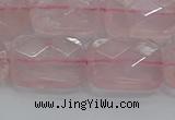 CRQ167 15.5 inches 15*20mm faceted rectangle natural rose quartz beads