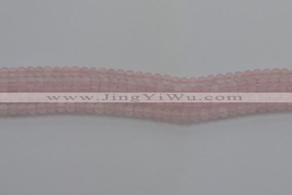 CRQ180 15.5 inches 4mm round matte rose quartz beads wholesale