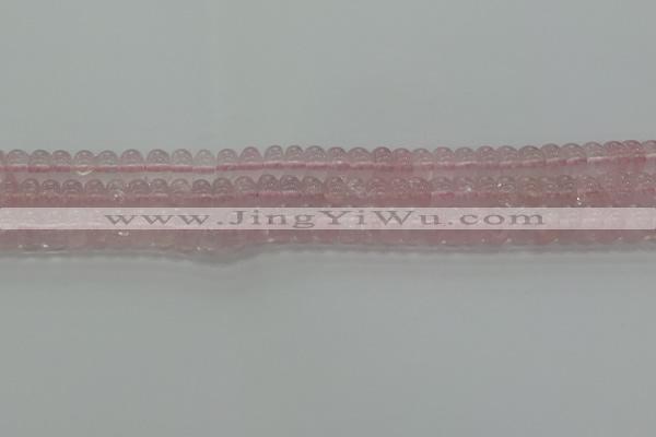 CRQ188 15.5 inches 6*10mm rondelle natural rose quartz beads