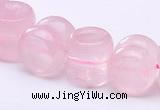 CRQ19 12*12mm dumbbell-shaped natural rose quartz bead Wholesale