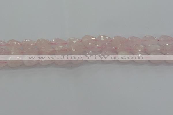 CRQ196 15.5 inches 10*14mm faceted teardrop natural rose quartz beads