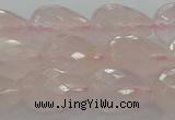 CRQ197 15.5 inches 12*16mm faceted teardrop natural rose quartz beads